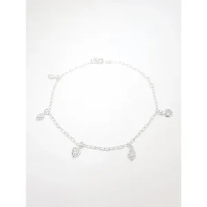 PULSEIRA C/ CRISTAIS CORACAO DE PRATA 17cm + 4cm Ext