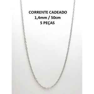 CORRENTE CADEADO INOX 5 PECAS - 50CM
