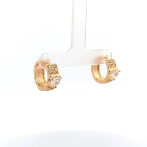 BRINCO ARGOLA CLICK CRAVEJADA C/ CRISTAL CORACAO FOLHEADO 16mm