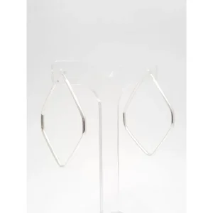 BRINCO ARGOLA LOSANGO DE PRATA 40mm
