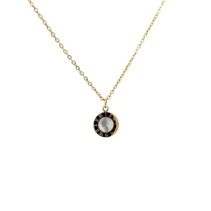 GARGANTILHA PG ROMANO MADREPEROLA INOX GOLD 40cm + 5cm Ext