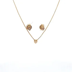 CONJUNTO CRISTAL CORACAO FOLHEADO 40+5cm Ext/4mm