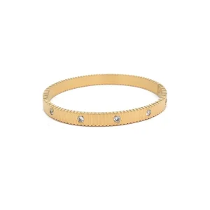 PULSEIRA BRACELETE CRISTAIS INOX GOLD