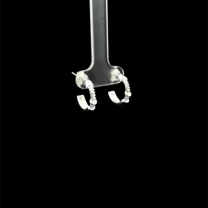 BRINCO ARGOLA CRAVEJADA ABERTA DE PRATA 15mm