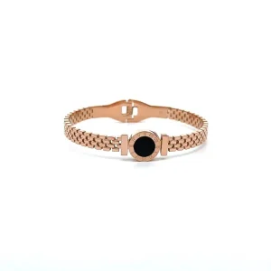 PULSEIRA BRACELETE ALGARISMO ROMANO INOX ROSE