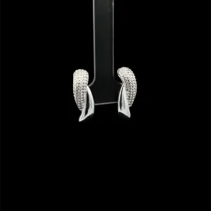 BRINCO CRAVEJADO DE PRATA 7,5mm