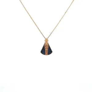 GARGANTILHA NSRA APARECIDA CRAVEJADA FOLHEADO 45cm/12mm
