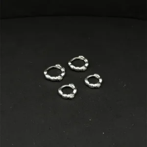 DUO DE BRINCOS ARGOLA CLICK DE PRATA 10 e 13mm