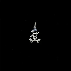 PINGENTE MENINO CRAVEJADO DE PRATA 12mm