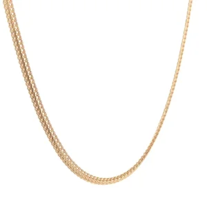 CORRENTE CHOKER MALHA FOLHEADO 35cm + 10cm Ext