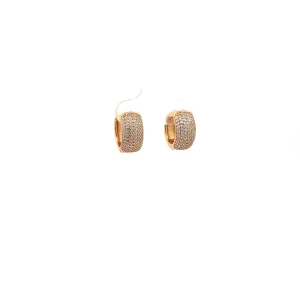 BRINCO ARGOLA CLICK CRAVEJADO FOLHEADO 13mm