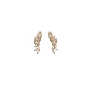 BRINCO CRISTAL CURVO CRAVEJADO FOLHEADO 8,5x25mm