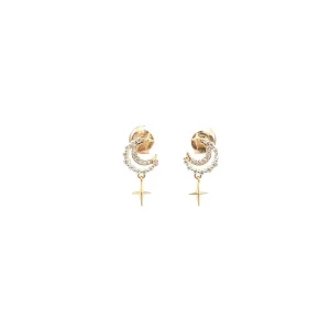 BRINCO LUA CRAVEJADA FOLHEADO 10mm