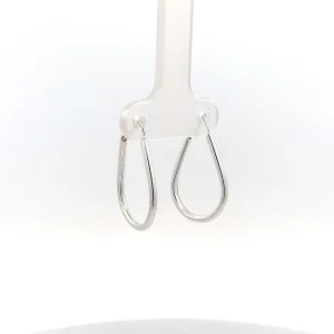 BRINCO ARGOLA GOTA PERFIL REDONDO DE PRATA ALT 22mm
