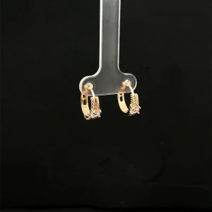 BRINCO ARGOLA CLICK C/ CRISTAL FOLHEADO