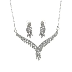 CONJUNTO CRAVEJADO DE RODIO 45cm + 5cm Ext