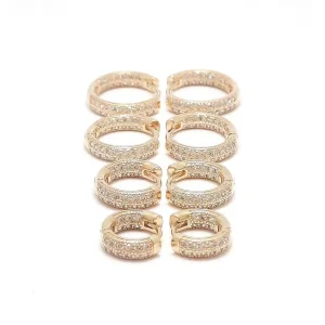 QUARTETO DE ARGOLA CLICK CRAVEJADO FOLHEADO 17, 15, 14 e 12mm