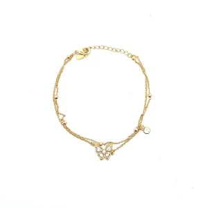 PULSEIRA BORBOLETAS FOLHEADO 17cm + 3cm Ext