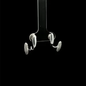 BRINCO CURVO DE PRATA LISO/CRAVEJADO 11mm