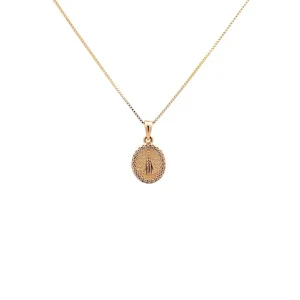 GARGANTILHA NSRA APARECIDA MEDALHINHA OVAL FOLHEADO 45cm/10mm