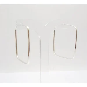 BRINCO ARGOLA DE PRATA QUADRADO 34mm