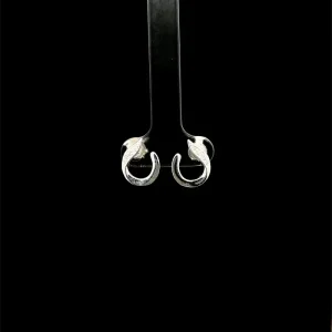 BRINCO ABERTO C/ CRISTAIS DE PRATA 10mm