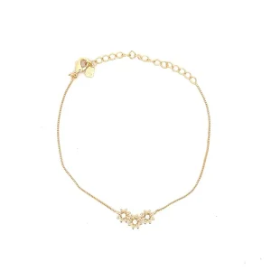 PULSEIRA FLORES FOLHEADO 16cm + 5cm Ext