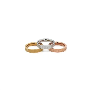 TRIO DE ANEIS PAI NOSSO 3 CORES INOX/ROSE/GOLD