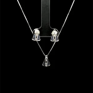 CONJUNTO NSRA APARECIDA CRAVEJADA DE PRATA 45cm/8mm