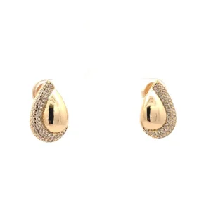BRINCO GOTA CRAVEJADA FOLHEADO 12mm
