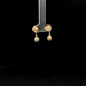 BRINCO PENDURICALHO C/ BOLA CRAVEJADA FOLHEADO 6mm
