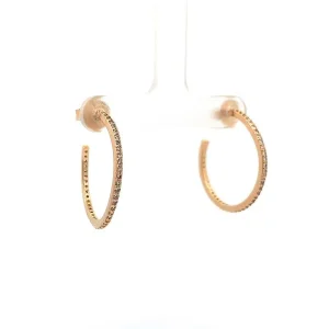 BRINCO ARGOLA ABERTA C/ FILETE ZIRCONIAS FOLHEADO 24mm