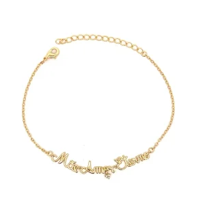 PULSEIRA MAE AMOR ETERNO FOLHEADO 18cm + 5cm Ext