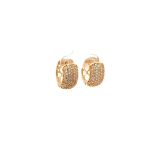 BRINCO ARGOLA CLICK CRAVEJADO VAZADO FOLHEADO 18mm