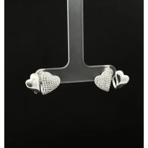 BRINCO EARHOOK CORACAO DE PRATA 19mm