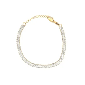 PULSEIRA RIVIERA BAGUETE INOX GOLD 17cm + 5cm Ext/4,5mm