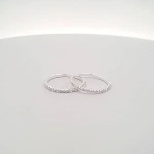 DUO DE ANEIS C/ ZIRCONIAS DE PRATA