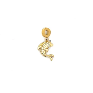 BERLOQUE GOLFINHO CRAVEJADO INOX GOLD