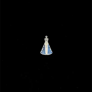PINGENTE NSRA APARECIDA CRAVEJADA DE PRATA 11mm