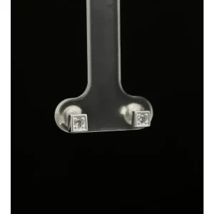 BRINCO CRISTAL QUADRADO DE PRATA 2mm