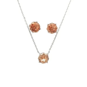 CONJUNTO CRISTAL CHAMPANHE ROSE CUT DE RODIO 45+5cm Ext/10mm
