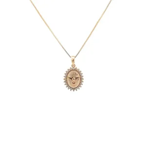 GARGANTILHA ESPIRITO SANTO MEDALHINHA FOLHEADO 45cm/13mm