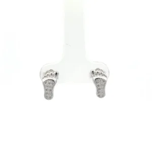 BRINCO PEZINHO CRAVEJADO DE PRATA 5mm