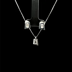 CONJUNTO GEOMETRICO C/ CRISTAL DE PRATA 45cm/7mm