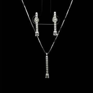 CONJUNTO PALITO CRAVEJADO DE PRATA 45cm/3mm