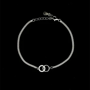 PULSEIRA AROS DE PRATA C/ RODIO 16cm + 4cm Ext