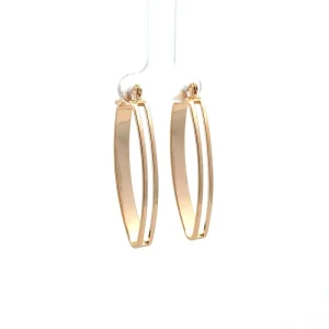 BRINCO ARGOLA OVAL FOLHEADO 15mm