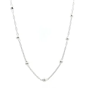 GARGANTILHA BOLINHAS DE PRATA 39cm + 4cm Ext