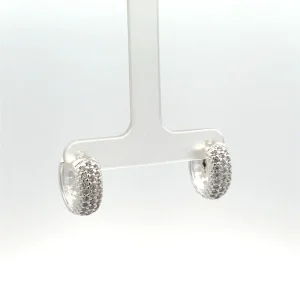 BRINCO ARGOLA CLICK CRAVEJADO DE PRATA 16mm