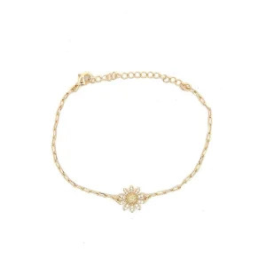PULSEIRA FLOR CRAVEJADA FOLHEADO 18cm + 5cm Ext